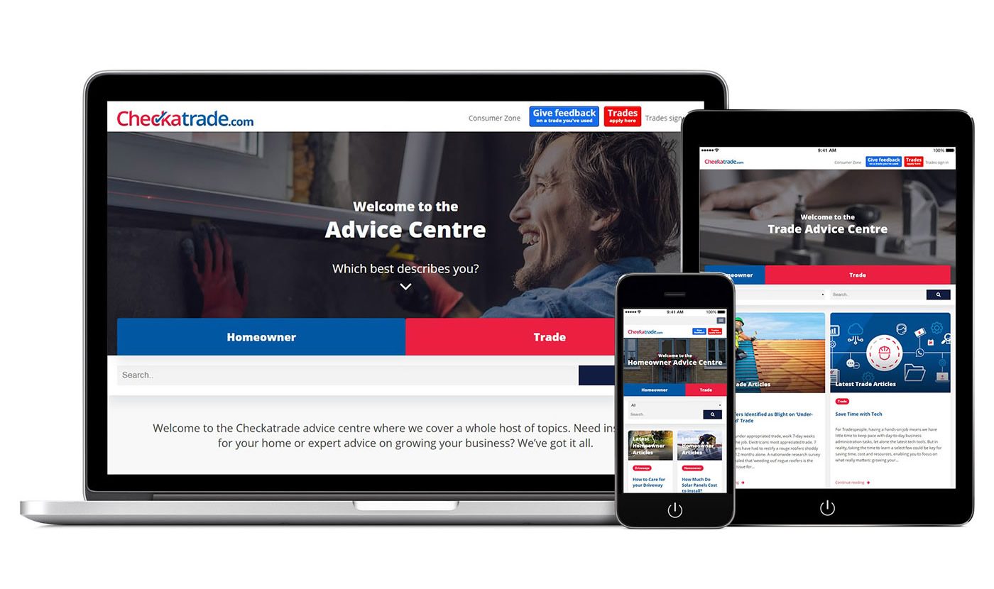 Checkatrade Advice Centre web design by Wizbit